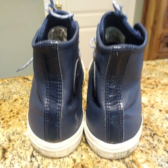 Converse CTAS High Top Leather Shoes Navy/Indigo Sz M10/W12 163338C - Picture 10 of 12